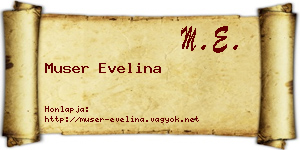 Muser Evelina névjegykártya